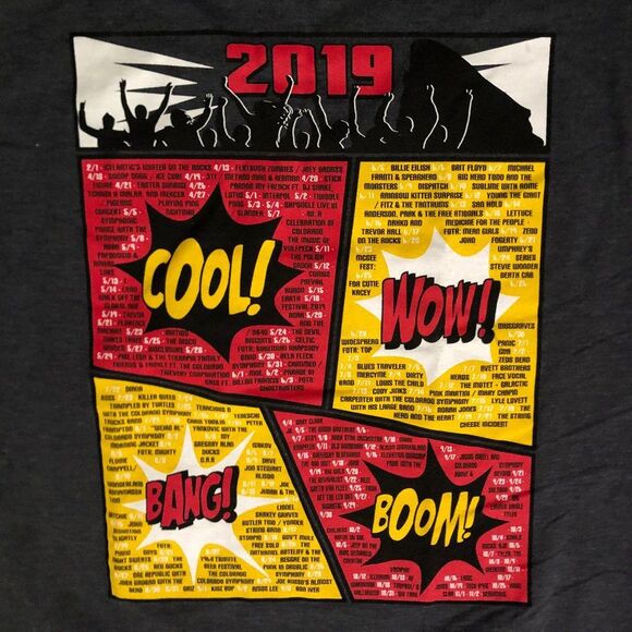 Red Rocks Amphitheatre Superheroes 2019 Concert List Morrison Colorado T-Shirt L - Picture 5 of 6